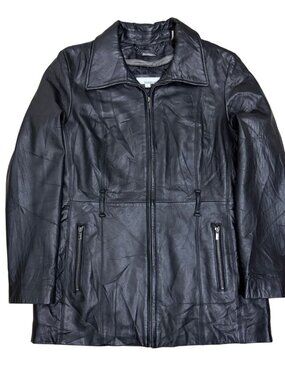 Wilsons Leather Black Coat Winter Insulated Business Casual Jacket Womens Large